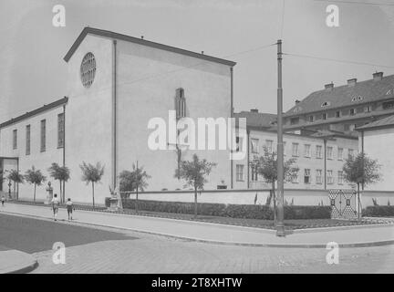 Seipel-Dollfuß-Gedächtniskirche (15., Vogelweidplatz 7), Außenansicht, Martin Gerlach jun. (1879-1944), Fotograf, Clemens Holzmeister (1886-1983), Architekt, Datum um 1934-1936, Glas, negativ, Höhe 17, 8 cm, Breite 23, 8 cm, Architektur, 15. Bezirk: Rudolfsheim-Fünfhaus, Kirche (außen), Seipel-Dollfuß-Gedächtniskirche, Die Wiener Sammlung Stockfoto