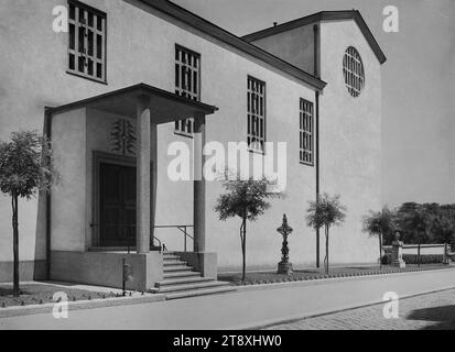 Seipel-Dollfuß-Gedächtniskirche (15., Vogelweidplatz 7), Außenansicht, Martin Gerlach jun. (1879-1944), Fotograf, Clemens Holzmeister (1886-1983), Architekt, Datum um 1934-1936, Glas, negativ, Höhe 17,8 cm, Breite 23,8 cm, Architektur, 15. Bezirk: Rudolfsheim-Fünfhaus, Kirche (außen), Seipel-Dollfuß-Gedächtniskirche, Sammlung Wien Stockfoto