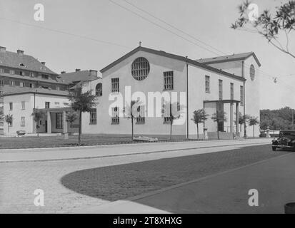 Seipel-Dollfuß-Gedächtniskirche (15., Vogelweidplatz 7), Außenansicht, Martin Gerlach jun. (1879-1944), Fotograf, Clemens Holzmeister (1886-1983), Architekt, Datum um 1934-1936, Glas, negativ, Höhe 17,8 cm, Breite 23,8 cm, Architektur, 15. Bezirk: Rudolfsheim-Fünfhaus, Kirche (außen), Seipel-Dollfuß-Gedächtniskirche, Sammlung Wien Stockfoto