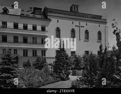 Kapelle im Greisenasyl (13., Wittegasse 3-5), Außenansicht, Martin Gerlach jun. (1879-1944), Fotograf, Datum um 1936, Glas, negativ, Höhe 17,8 cm, Breite 23,8 cm, Architektur, 13. Bezirk: Hietzing, Kapelle (Innenansicht des Hauses), Wiener Sammlung Stockfoto