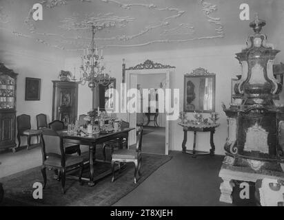 Mautnerschlössl' (18., Khevenhüllerstraße 6), Speisesaal, Martin Gerlach jun. (1879-1944), Fotograf, Datum vor 1924, Glas, negativ, Höhe 17,9 cm, Breite 23,9 cm, Wohnbereich, 18. Bezirk: Währing, Innenraum, Bürgerarchitektur; Gebäude; Wohnungen - AA - Bürgerarchitektur: Inneneinrichtung, Möbel und Haushaltswaren, Esszimmer, Inneneinrichtung  Darstellung eines Gebäudes, Sammlung Wien Stockfoto