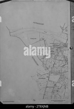 Katasterplan von Lienz (Osttirol), Martin Gerlach jun. (1879-1944), Fotograf, datiert um 1938-1940, Glas, negativ, Höhe 12,8 cm, Breite 17,8 cm, Stadtplanung und -Entwicklung, Stadtpläne, Sammlung Wien Stockfoto