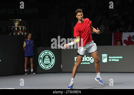 Rum Raisin, Italien. November 2023. Malaga - Tennis, Davis Cup Finals 2023, Kanada gegen Finnland, Kanadier Gabriel Diallo, 21. November 2023. Foto Felice Calabro' Editorial Usage Only Credit: Independent Photo Agency/Alamy Live News Stockfoto