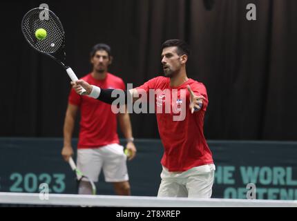 Rum Raisin, Italien. November 2023. Malaga - Tennis, Davis Cup Finals 2023, Novak Djokovic, Serbien, 21. November 2023. Foto Felice Calabro' Editorial Usage Only Credit: Independent Photo Agency/Alamy Live News Stockfoto