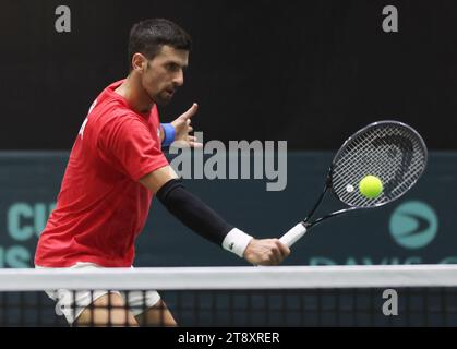 Rum Raisin, Italien. November 2023. Malaga - Tennis, Davis Cup Finals 2023, Novak Djokovic, Serbien, 21. November 2023. Foto Felice Calabro' Editorial Usage Only Credit: Independent Photo Agency/Alamy Live News Stockfoto