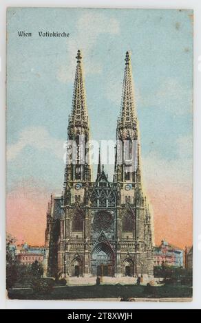 9., Rooseveltplatz - Votivkirche, Ansichtskarte, A. Grünspann, Produzent, 1909, beschichtete Pappe, Autokromdruck, Sehenswürdigkeiten, 9. Bezirk: Alsergrund, Kirche (außen), Votivkirche, Rooseveltplatz, Wiener Sammlung Stockfoto