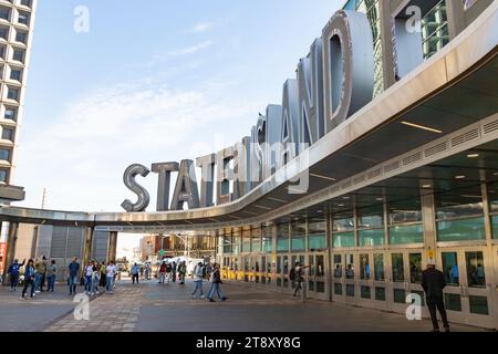 Staten Island ferry Terminal, New York City, Vereinigte Staaten von Amerika. Stockfoto