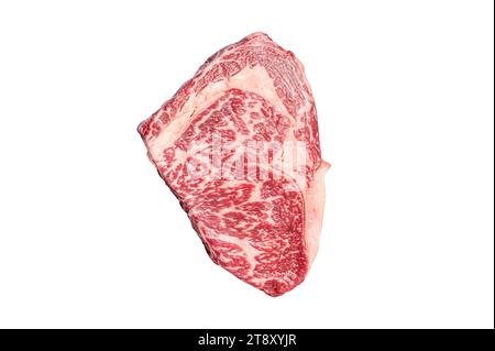 Japanisches Wagyu Rib Eye Rindfleisch Steak. Isolierter, weißer Hintergrund Stockfoto
