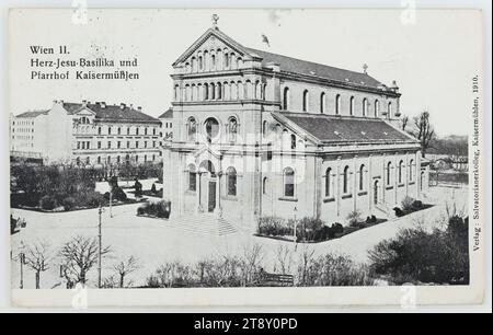 22., Kaisermühlen - Schüttauplatz - Kaisermühlen Kirche, Ansichtskarte, Salvatorianerkolleg, Kaisermühlen, Produzent, 1911, beschichtete Pappe, Halbtondruck, Beschriftung, VON, Wien, AN, Kalksburg, ADRESSE, Hochwohlgeborenen Herr. Zögling im Collegium, Kalksburg b, Liesing an der Südbahn N.Ö., BOTSCHAFT, Liebster Wolfi!, herzlichste Glückwünsche und Segen zu deinem lieben Geburtstag!, ich hoffe, es geht dir gut, lieber Wolfgang! Und du wirst auch gut sein. Ich bezweifle es überhaupt nicht, denn damit machst du deinen lieben Eltern die größte Freude, und Gott auch, sage ich dir immer noch Stockfoto