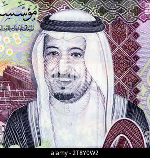 Saudi-Arabiens König Salman bin Abdulaziz Al Saud Porträt auf 5-Rial-Banknote (2020). Saudi-Rial ist die Währung Saudi-Arabiens Stockfoto