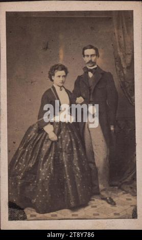 Friederike Goßmann (1838-1906), Schauspielerin, und Anton Freiherr von Prokesch-Osten (1837-1919), Josef Löwy (1835-1902), Fotograf, Datum um 1860, Begleitkarton, Albumenpapier, Höhe x Breite 9, 9 x 6, 1 cm, Theater, Porträt, Mann, Porträt des Schauspielers, der Schauspielerin, Friederike Goßmann, Frau, die Wiener Sammlung Stockfoto