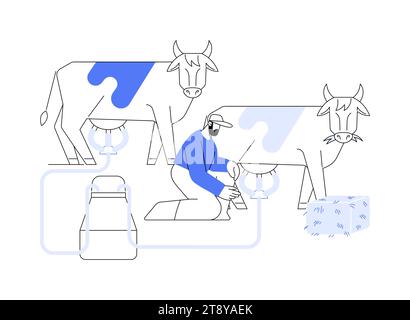 Melkkühe abstrakte Konzeptvektorillustration. Stock Vektor