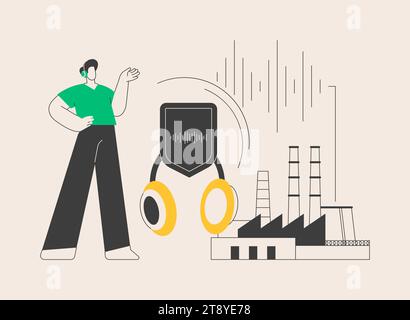 Abstraktes Konzept für Lärmschutz Vektorgrafik. Stock Vektor