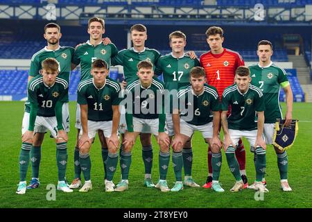 Nordirland startete beim Qualifikationsspiel der Gruppe F zur UEFA Euro U21 Championship im Goodison Park, Liverpool. Bilddatum: Dienstag, 21. November 2023. Stockfoto