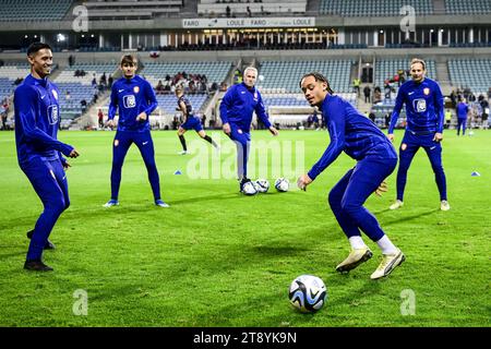 FARO - Xavi Simons aus Holland während des Qualifikationsspiels der EM in der Gruppe B zwischen Gibraltar und den Niederlanden am 21. November 2023 im Estadio Algarve in Faro-Loulé, Portugal. ANP OLAF KRAAK Stockfoto