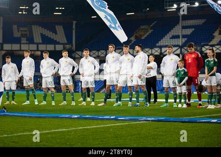 Liverpool am Dienstag, 21. November 2023. Nordirland während des Gruppenspiels der UEFA-U21-Europameisterschaft zwischen England und Nordirland im Goodison Park, Liverpool am Dienstag, den 21. November 2023. (Foto: Mike Morese | MI News) Credit: MI News & Sport /Alamy Live News Stockfoto