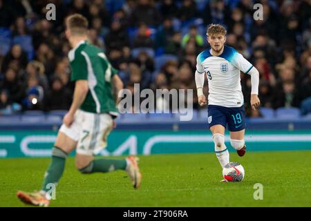 Liverpool am Dienstag, 21. November 2023. Harvey Elliot #19 aus England während des Gruppenspiels der UEFA-U21-Europameisterschaft gegen England und Nordirland im Goodison Park, Liverpool am Dienstag, den 21. November 2023. (Foto: Mike Morese | MI News) Credit: MI News & Sport /Alamy Live News Stockfoto