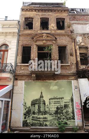 Teilweise verfallenes Gebäude, Strada Franceză, Altstadt, historisches Zentrum, Bukarest, Gemeinde Bukarest, Rumänien, Europa Stockfoto