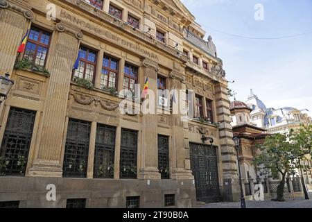 Rumänische Kreditbank (Banca de Credit Român), Strada Stavropoleos, Altstadt, historisches Zentrum, Bukarest, Gemeinde Bukarest, Rumänien, Europa Stockfoto