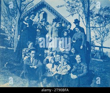 Rulo, Nebraska, ca. 1900, Agnes Winterbottom Cooney, amerikanisch, 1878-1940, 3 3/4 x 4 3/4 Zoll (9,53 x 12,07 cm) (Bild)4 7/8 x 6 1/8 Zoll (12,38 x 15,56 cm) (Halterung), Cyanotype, USA, 19.-20. Jahrhundert Stockfoto