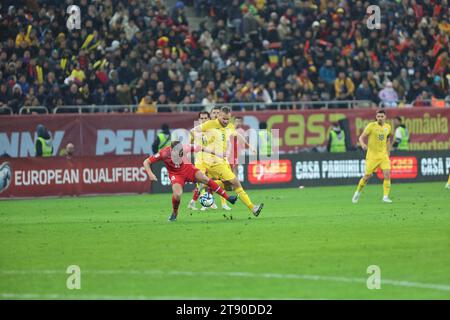 Bukarest, Rumänien. November 2023. Während der UEFA Euro 2024, der europäischen Qualifikation, des Fußballspiels der Gruppe I zwischen Rumänien und der Schweiz am 21. November 2023 in der Arena Nationala in Bukarest, Rumänien - Foto Mihnea Tatu/DPPI Credit: DPPI Media/Alamy Live News Stockfoto