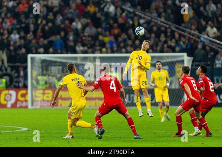 Bukarest, Rumänien. November 2023. Während der UEFA Euro 2024, der europäischen Qualifikation, des Fußballspiels der Gruppe I zwischen Rumänien und der Schweiz am 21. November 2023 in der Arena Nationala in Bukarest, Rumänien - Foto Mihnea Tatu/DPPI Credit: DPPI Media/Alamy Live News Stockfoto