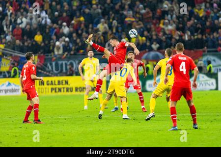 Bukarest, Rumänien. November 2023. Während der UEFA Euro 2024, der europäischen Qualifikation, des Fußballspiels der Gruppe I zwischen Rumänien und der Schweiz am 21. November 2023 in der Arena Nationala in Bukarest, Rumänien - Foto Mihnea Tatu/DPPI Credit: DPPI Media/Alamy Live News Stockfoto