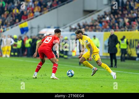 Bukarest, Rumänien. November 2023. Während der UEFA Euro 2024, der europäischen Qualifikation, des Fußballspiels der Gruppe I zwischen Rumänien und der Schweiz am 21. November 2023 in der Arena Nationala in Bukarest, Rumänien - Foto Mihnea Tatu/DPPI Credit: DPPI Media/Alamy Live News Stockfoto