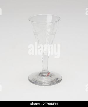 Weinglas, 18. Jahrhundert, unbekannte amerikanische Küche, 4 1/8" (10,5 cm), Bleiglas, USA, 18. Jahrhundert Stockfoto