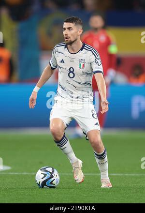 Leverkusen, Deutschland, 20. November 2023. Jorginho aus Italien während des Qualifikationsspiels zur UEFA-Europameisterschaft in BayArena, Leverkusen. Der Bildnachweis sollte lauten: Jonathan Moscrop / Sportimage Stockfoto