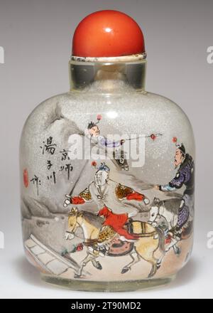 Snuff-Flasche, 17.-19. Jahrhundert, 7/8 x 2 1/2" (9,8 x 6,4 cm), Glas, China, 17.-19. Jahrhundert Stockfoto