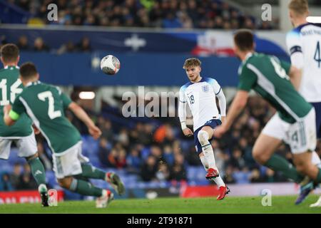 Liverpool, Großbritannien. November 2023. Harvey Elliott aus England U21 beim Qualifikationsspiel der UEFA-U21-Europameisterschaft in Goodison Park, Liverpool. Der Bildnachweis sollte lauten: Gary Oakley/Sportimage Credit: Sportimage Ltd/Alamy Live News Stockfoto