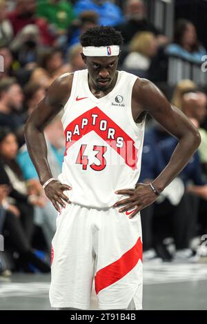 Orlando, Florida, USA, 21. November 2023, Toronto Raptors stürzt Pascal Siakam #43 am Amway Center. (Foto: Marty Jean-Louis/Alamy Live News Stockfoto
