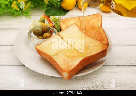 Toast Mit Olivenöl Stockfoto