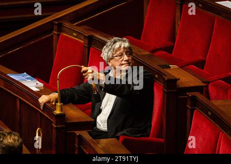 Paris, Frankreich. November 2023. Eric Coquerel (La France Insoumise), in der Nationalversammlung. Eine wöchentliche Sitzung mit Fragen an die französische Regierung in der Nationalversammlung im Palais Bourbon in Paris. Quelle: SOPA Images Limited/Alamy Live News Stockfoto