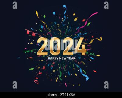 2024 Happy New Year Stock Vektor