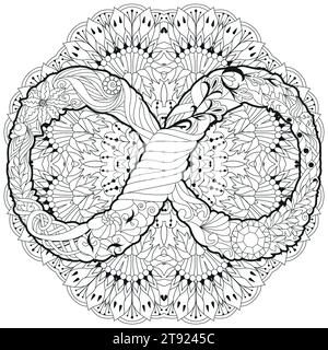 Vektor ornamental unendlich Symbol zentangle gestylt auf Mandala. Ewiges Lebenszeichen. Von Hand gezeichnete Unendlichkeit. Stock Vektor