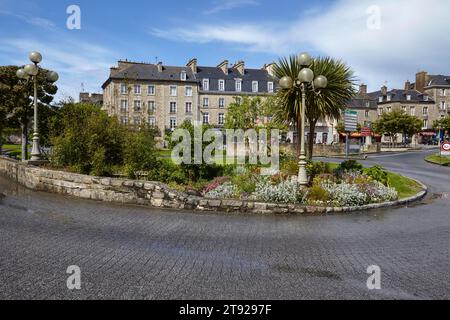 Place Duclos in Dinan, Cotes-d'Armor, Bretagne, Frankreich Stockfoto