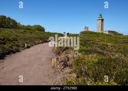 Leuchtturm Phare du Cap Frehel in der Nähe von Plevenon, Cotes-d'Armor, Bretagne, Frankreich Stockfoto