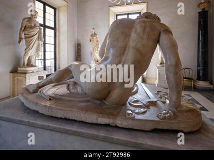 Rückseite der Skulptur des sterbenden Gallis, Palazzo Nuovo, Kapitolinischen Museen, Kapitolshügel, Rom, Latium, Italien Stockfoto