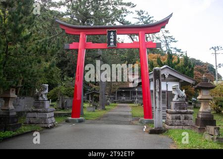 Ogi, Japan 1. Oktober 2023: Tempel in der Stadt Ogi auf der Insel Sado. Stockfoto