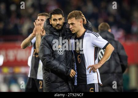 Wien, Deutschland. November 2023. Ilkay Gündogan (Deutschland) Joshua Kimmich (Deutschland) enttäuscht Österreich - Deutschland 21.11.2023 Copyright Stockfoto