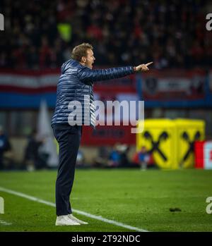 Wien, Deutschland. November 2023. Trainer Julian Nagelsmann (Deutschland) Österreich - Deutschland 21.11.2023 Copyright (nur für journalistische Zwecke Stockfoto