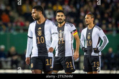 Wien, Deutschland. November 2023. Serge Gnabry (Deutschland) Ilkay Gündogan (Deutschland), Leroy Sane (Deutschland) Österreich - Deutschland 21.11.2023 Stockfoto