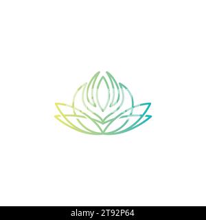 Lotus Flower Logo Einfach. Lotus Line Logo Einfach Stock Vektor