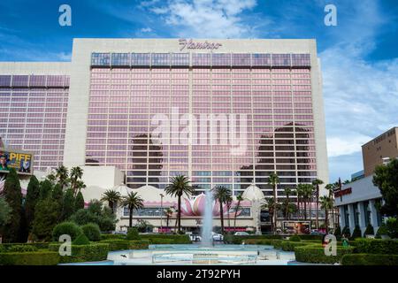 Las Vega, Nevada - 17. Mai 2023: Flamingo Hotel und Casino am Las Vegas Boulevard South (The Strip) tagsüber Stockfoto