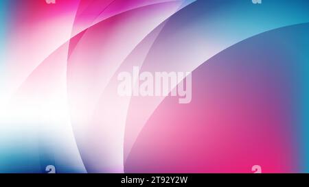 Blauer und rosafarbener, glänzender Hintergrund mit Wellen. Vektordesign Stock Vektor