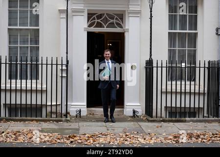 London, Großbritannien. November 2023. Der Bundeskanzler wird zur Vorstellung seiner Herbsterklärung im Parlament vorgezogen. Quelle: Malcolm Park/Alamy Live News Stockfoto