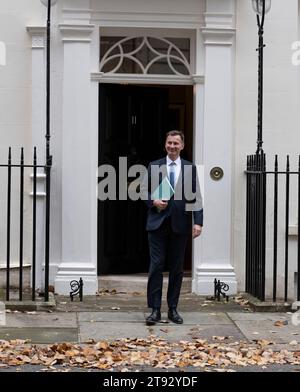 London, Großbritannien. November 2023. Der Bundeskanzler wird zur Vorstellung seiner Herbsterklärung im Parlament vorgezogen. Quelle: Malcolm Park/Alamy Live News Stockfoto