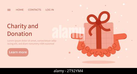 Spende und Wohltätigkeitskonzept.Vektor Webbanner Stock Vektor